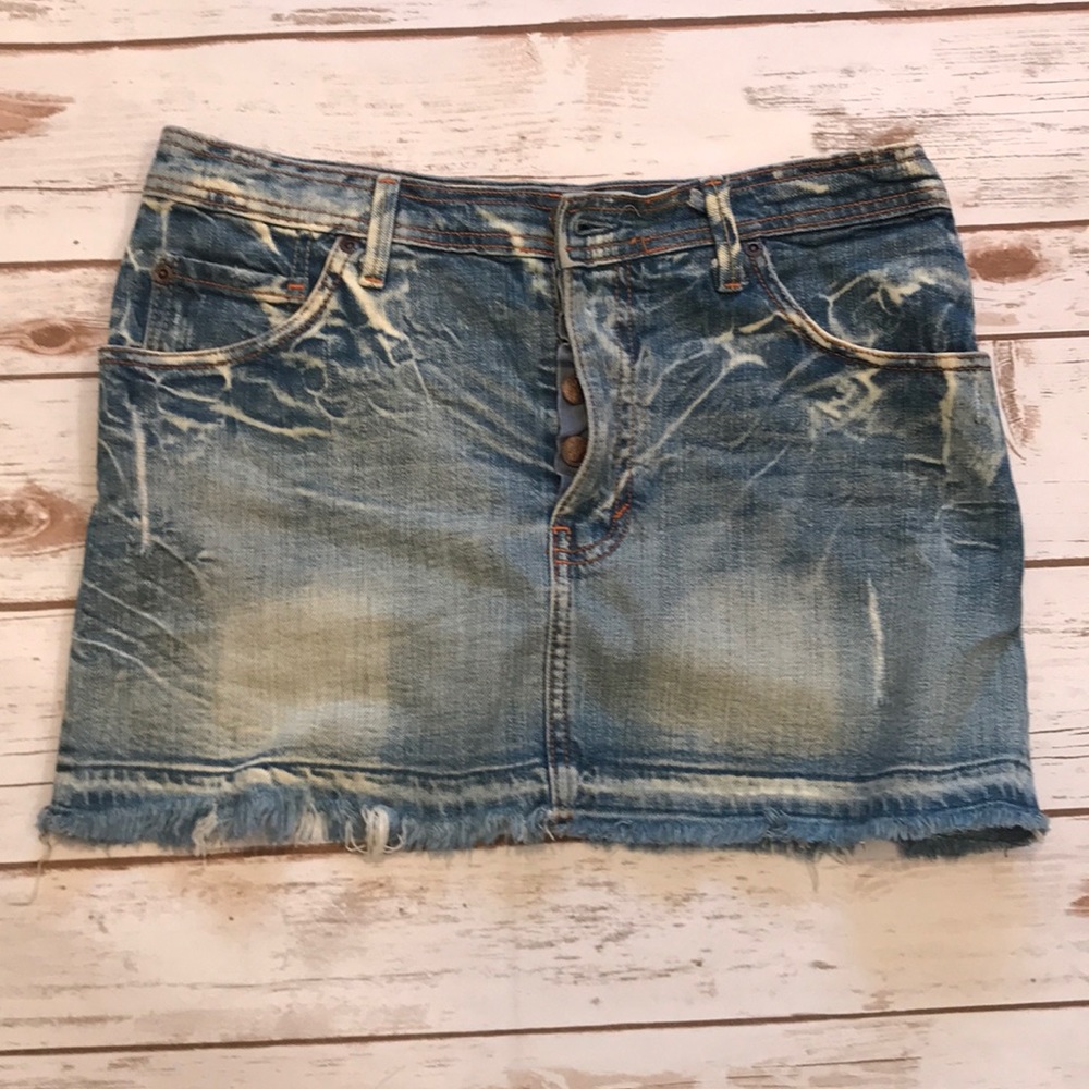 Distressed 575 Denim Skirt